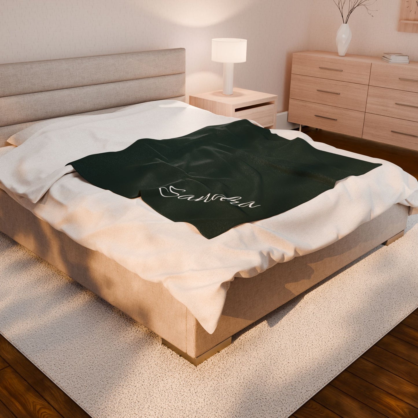 Plush Blanket — Personalized Script Name Velveteen Throw