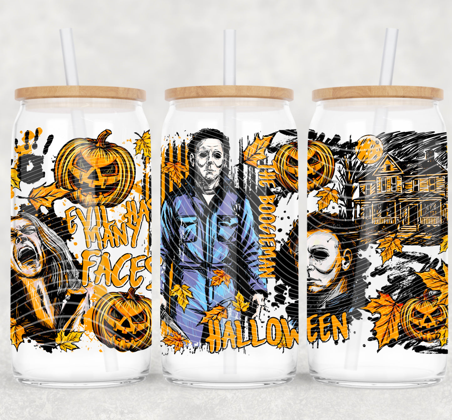 16OZ UV DTF CUP WRAPS - HALLOWEEN