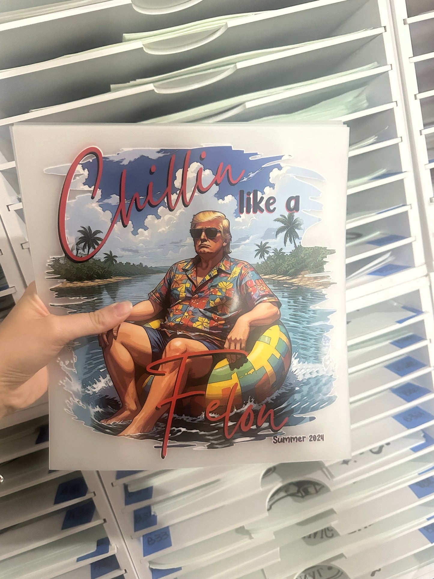 SCREEN PRINT TRANSFER FULL COLOR - CHILLIN POOL AA23