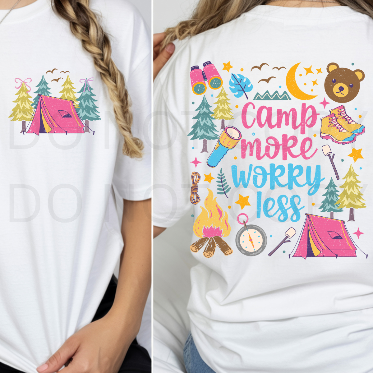 12" DTF - FRONT & BACK CAMP MORE