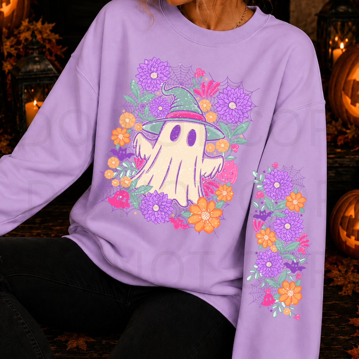 12" DTF & SLEEVE - FLORAL GHOST