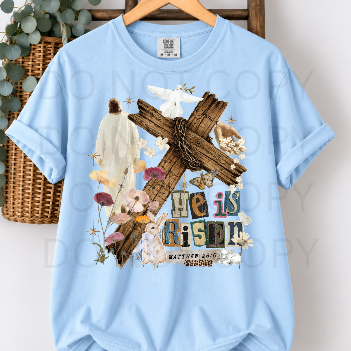 WHOLESALE DTF - HE IS RISEN CROSS - 051