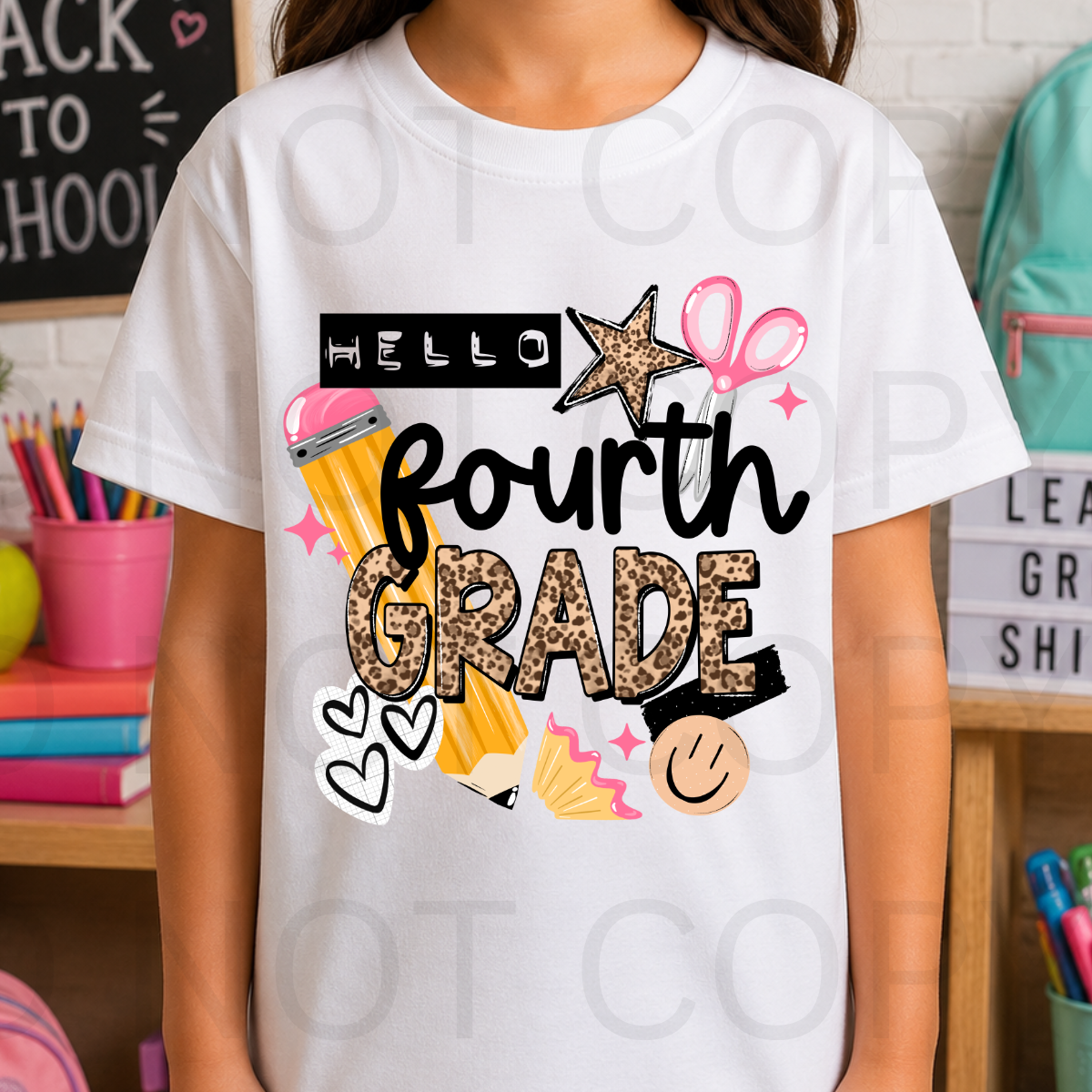 10" DTF - HELLO FOURTH GRADE