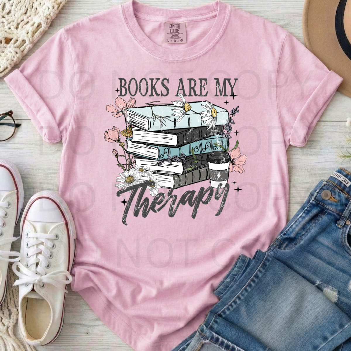 WHOLESALE DTF - BOOKS ARE MY THERAPY -111