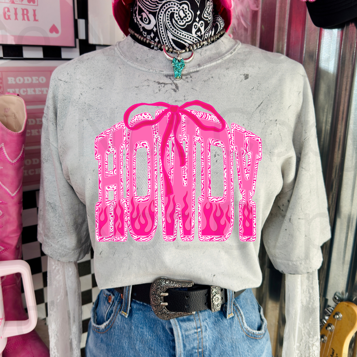 DTF 11.5" PINK HOWDY - B 7