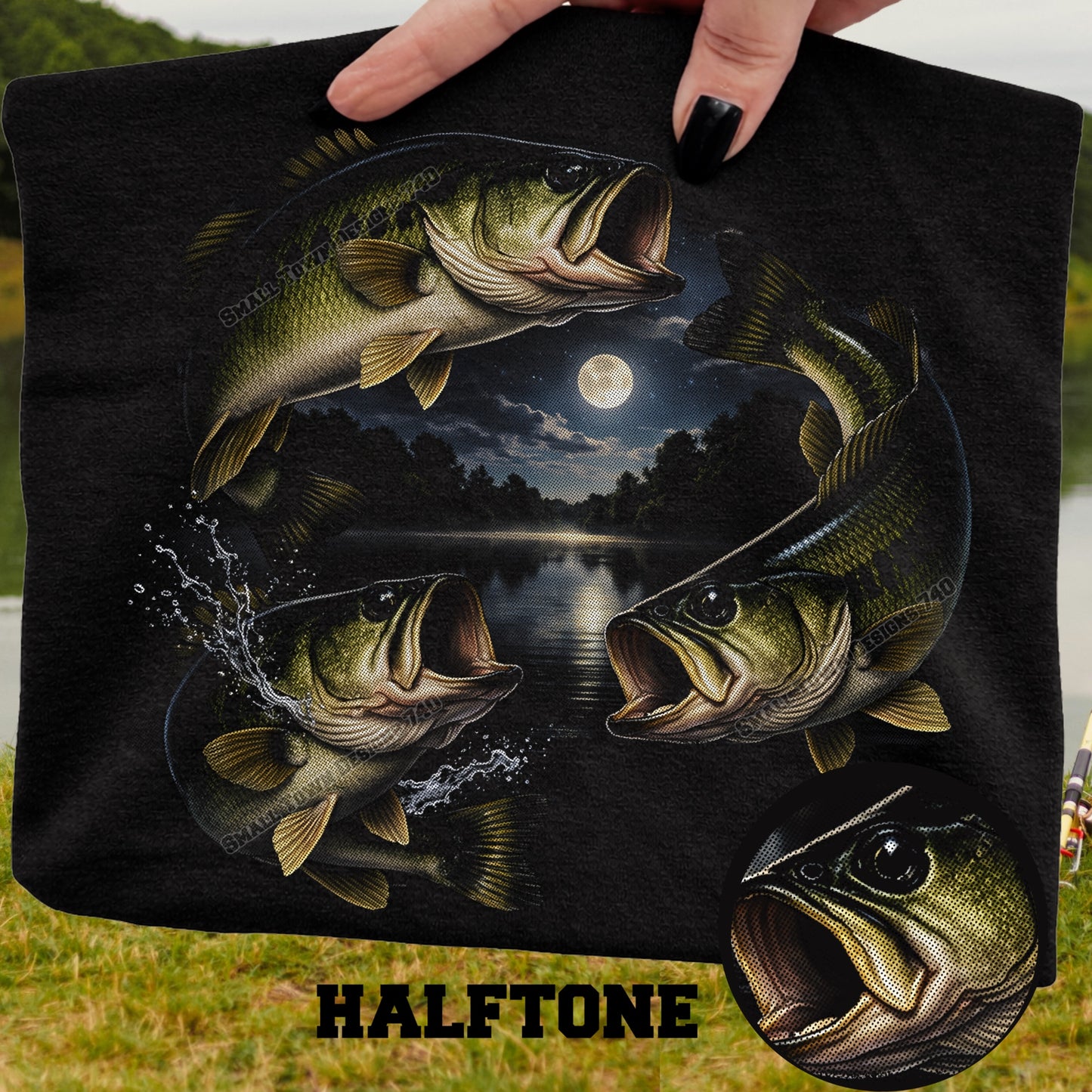 11.5" DTF - FISH HALFTONE - A 48