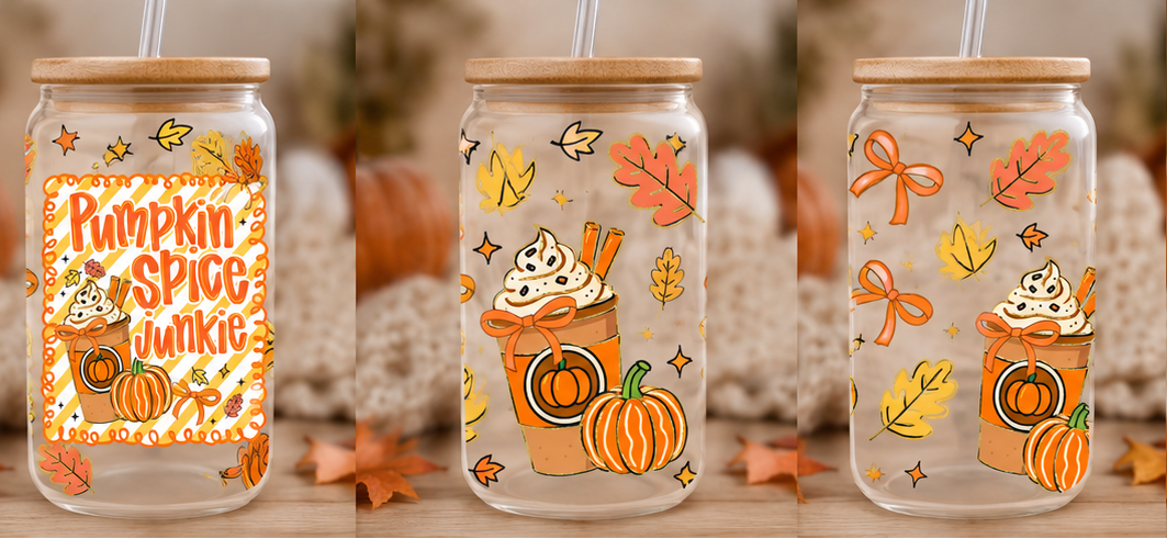16OZ UV DTF CUP WRAPS - PUMPKIN SPICE