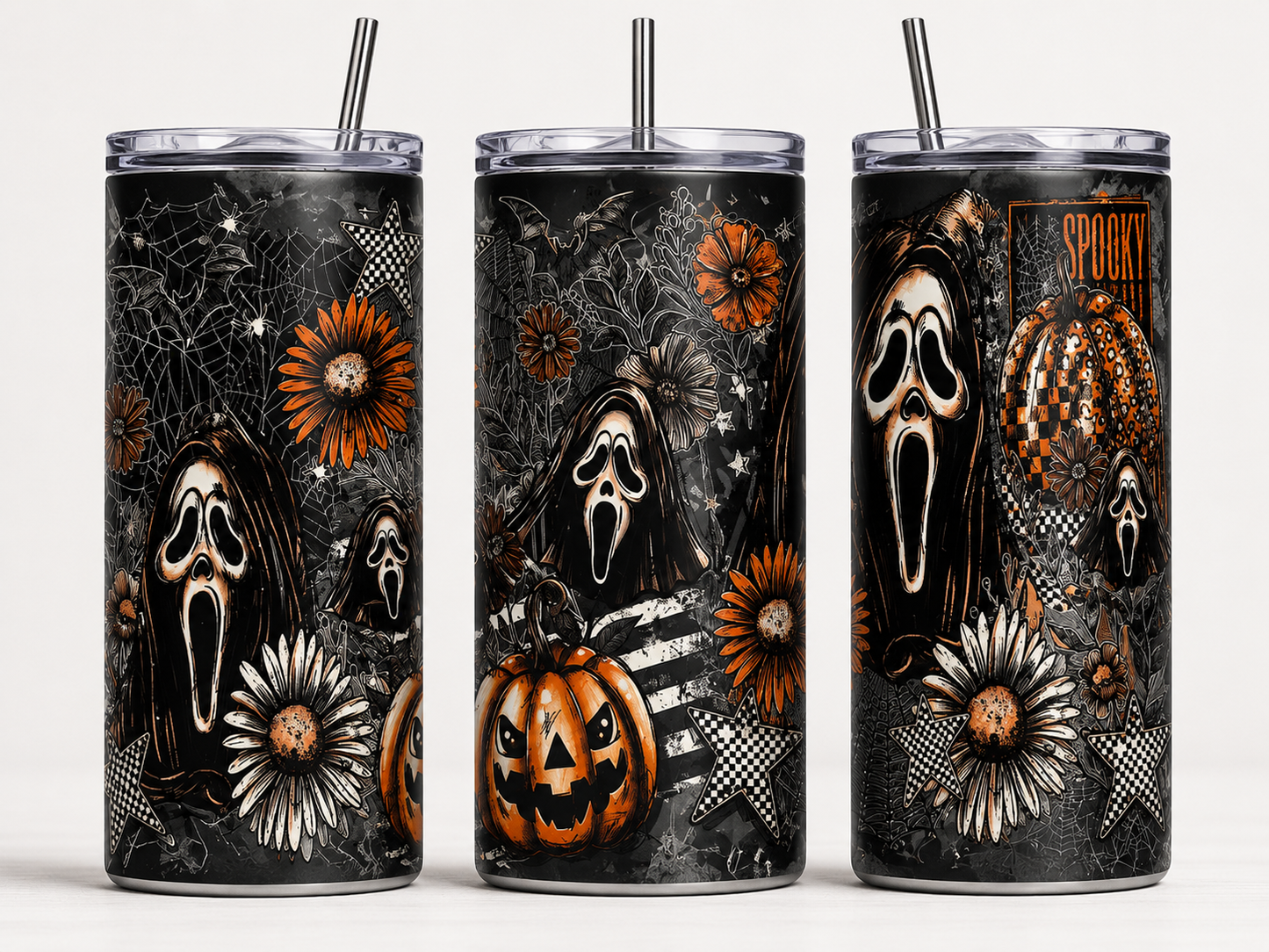 16oz CUP WRAP - FLOWER GHOSTFACE