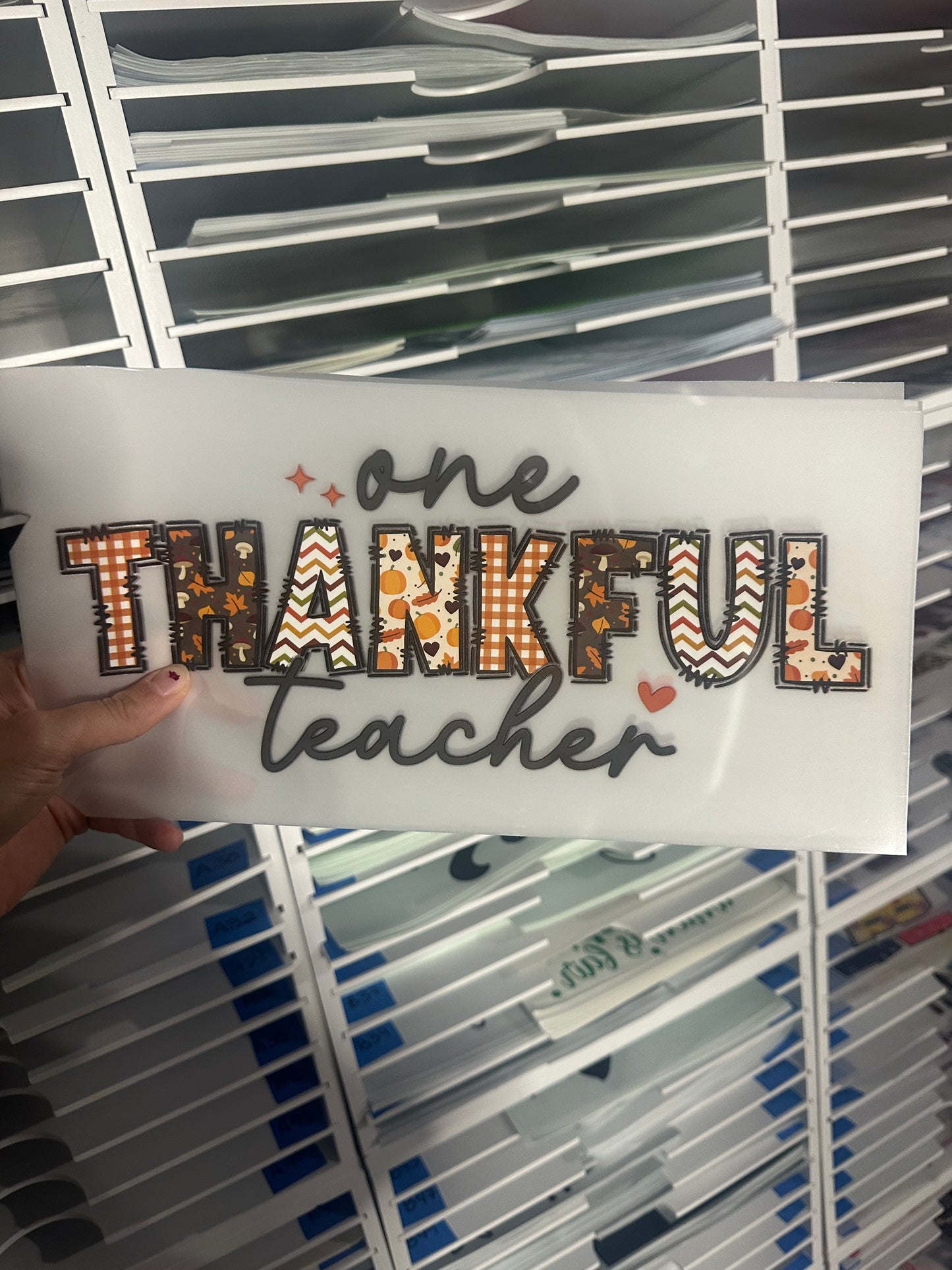 FULL COLOR DTF - ONE THANKFUL TEACHER - A34