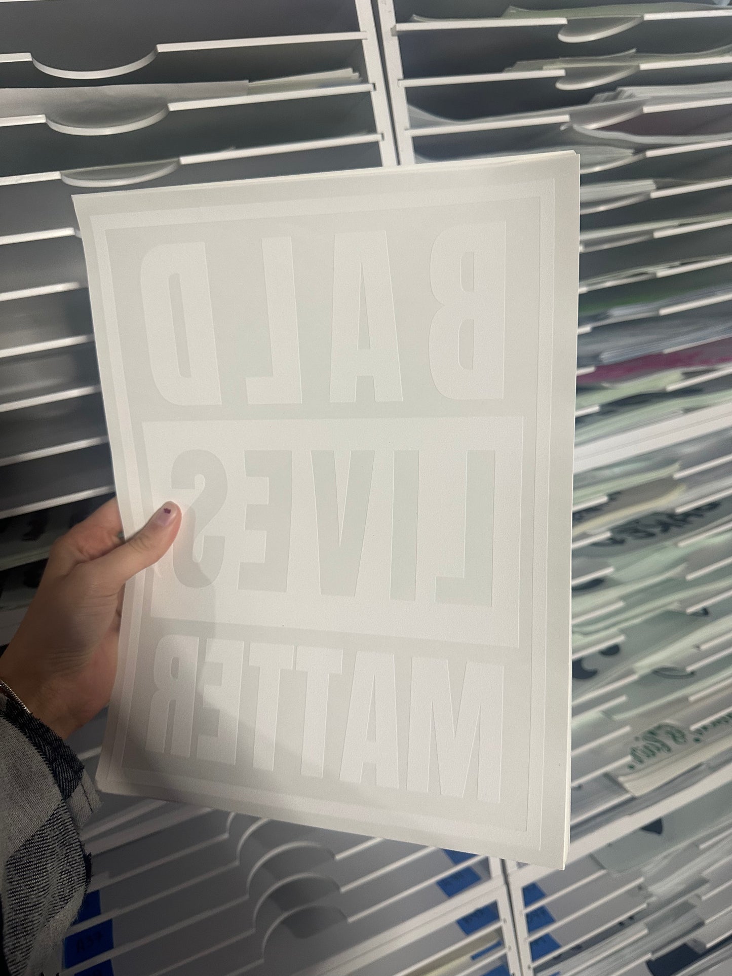 SINGLE COLOR SCREEN PRINT - BALD LIVES MATTER - M59