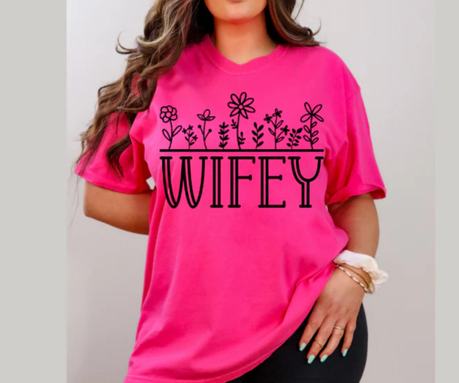 SINGLE COLOR SCREEN PRINT - WIFEY FLORAL M51