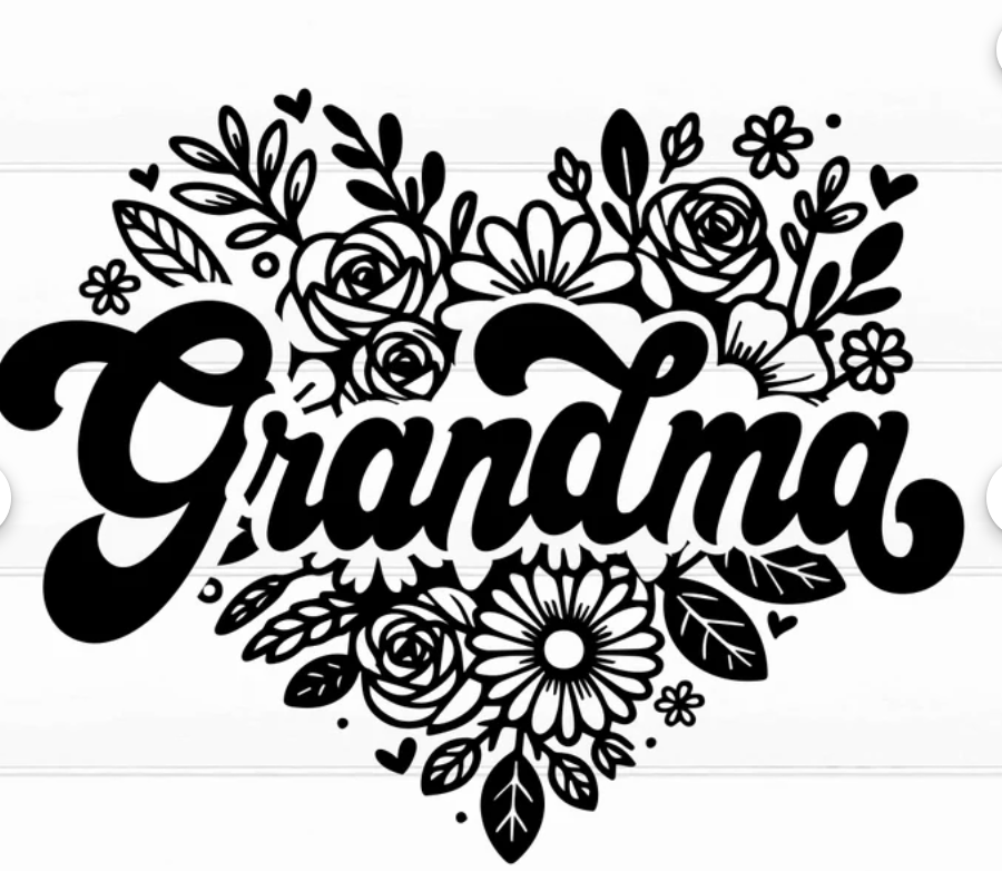 SINGLE COLOR SCREEN PRINT TRANSFER - GRANDMA HEART M10