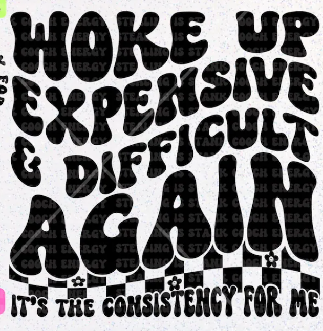 SINGLE COLOR SCREEN PRINT TRANFER - WOKE UP EXPENSIVE AND DIFFCULT M1