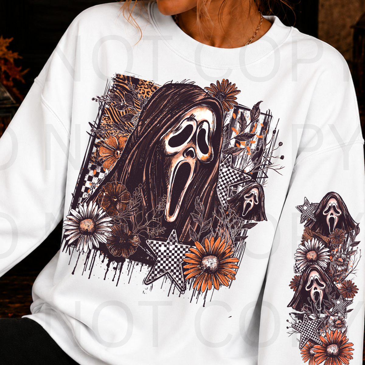 12" DTF & SLEEVE - FLOWER GHOSTFACE