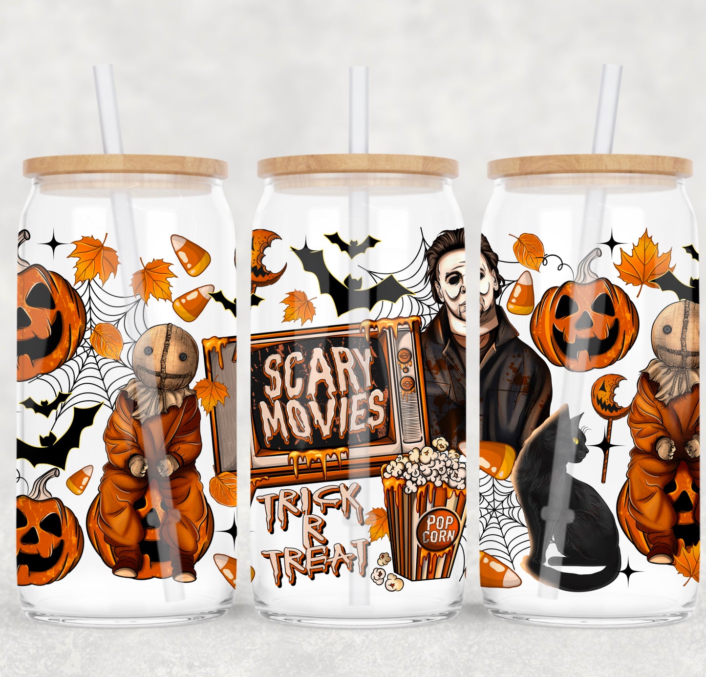16oz - UV DTF WRAP - SCARY MOVIES