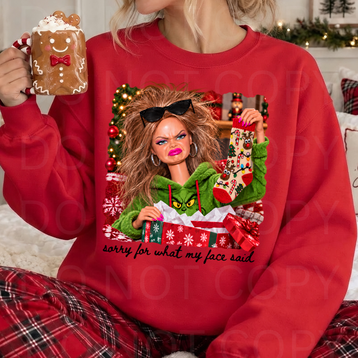 WHOLESALE DTF - CHRISTMAS FACE SAID - 185