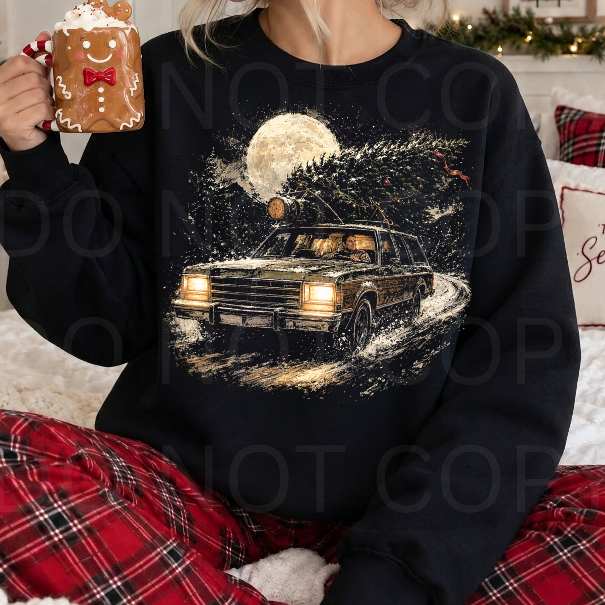 WHOLESALE DTF - HALFTONE TRUCK CHRISTMAS TREE  - 197