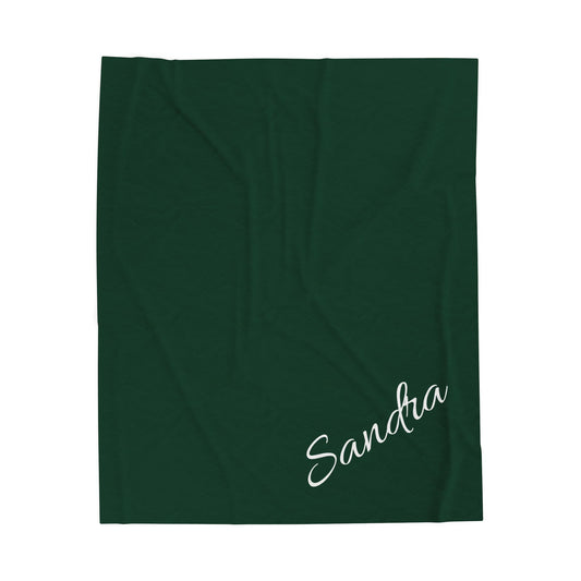 Plush Blanket — Personalized Script Name Velveteen Throw