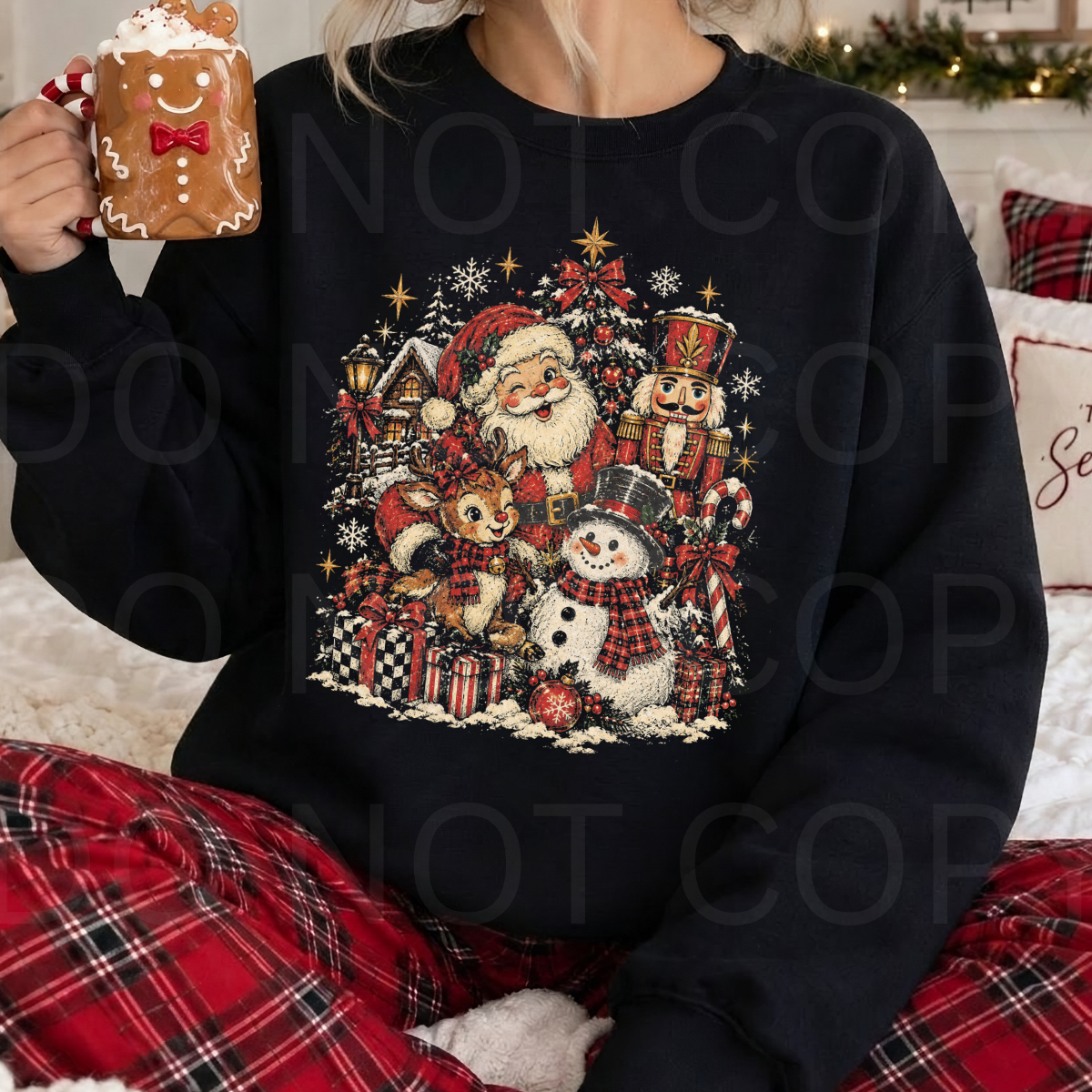 WHOLESALE DTF - HALFTONE SANTA SCENE - 206