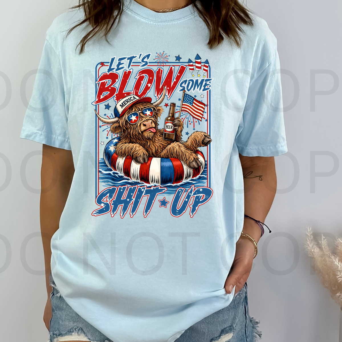 11.5" DTF - 4TH OF JULY COW - C 46