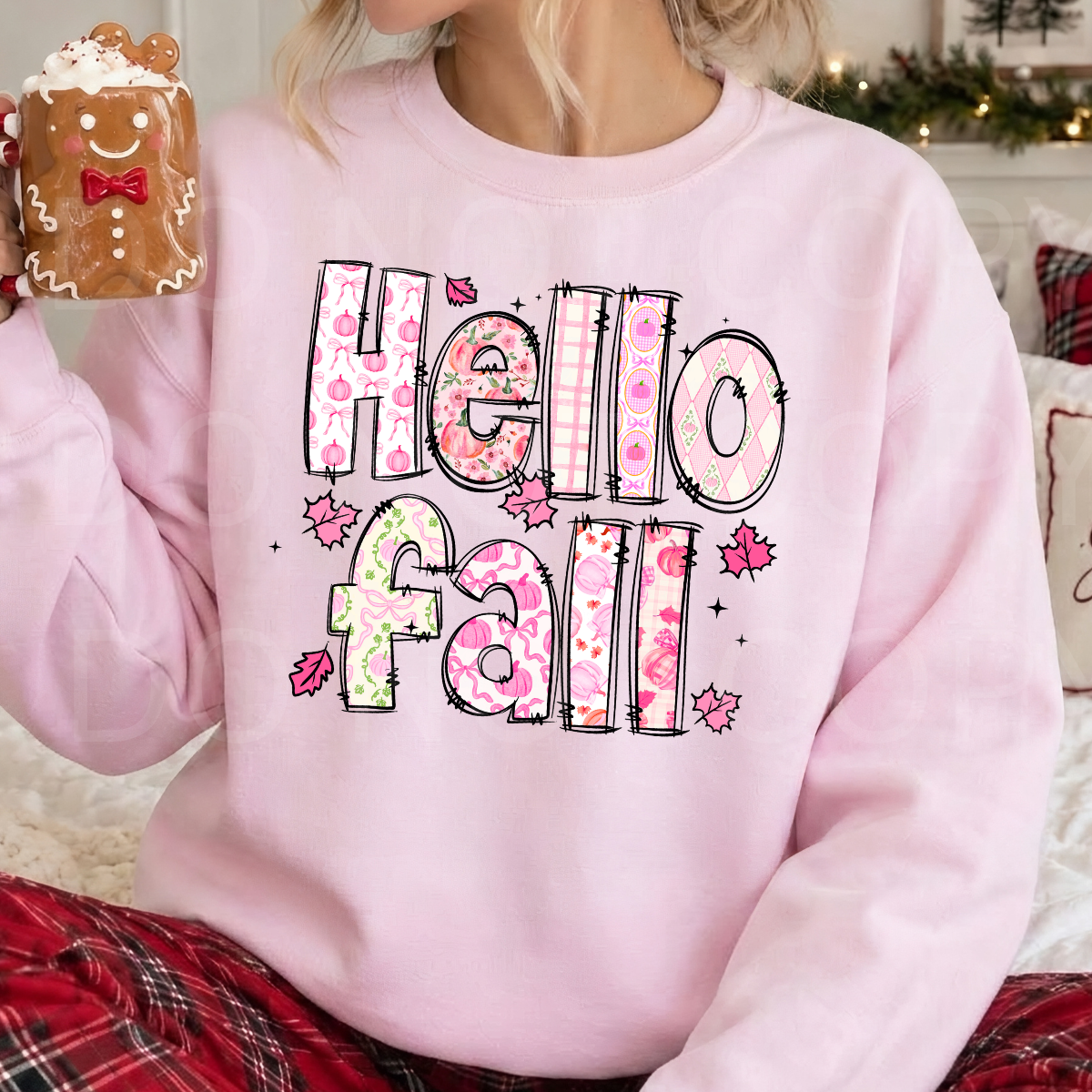 WHOLESALE DTF - PINK HELLO FALL - 018