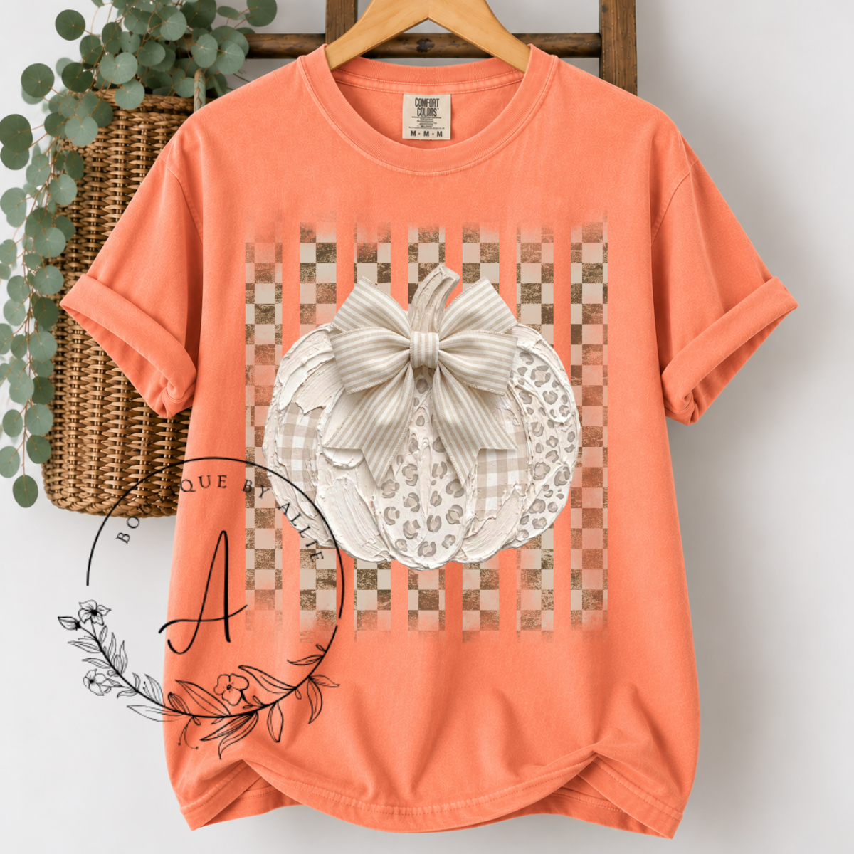 COMFORT COLOR TSHIRT - PUMPKIN WITH STRIPES