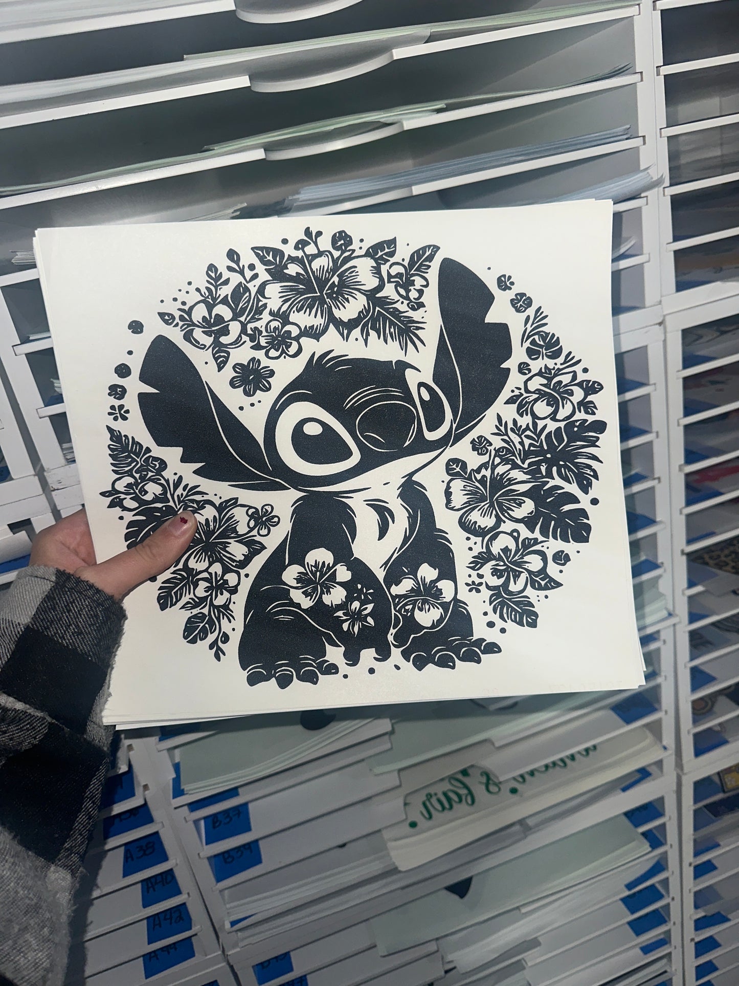 SINGLE COLOR SCREEN PRINTS - S T I T C H FLOWER M25