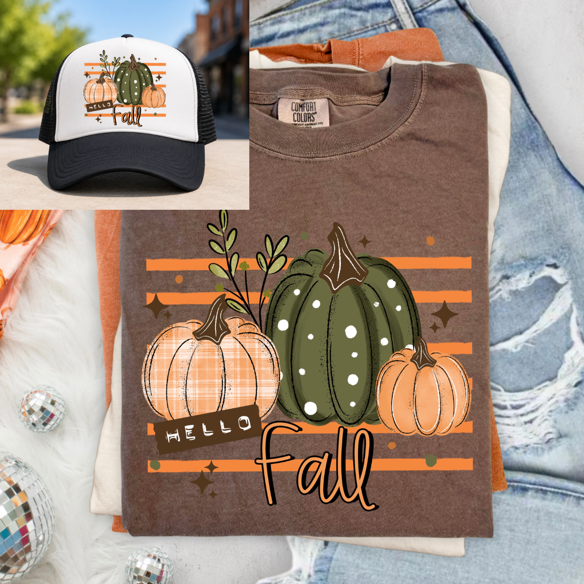 12" DTF & 3" - HELLO FALL
