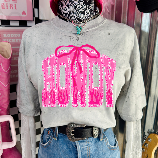DTF 11.5" PINK HOWDY - B 7