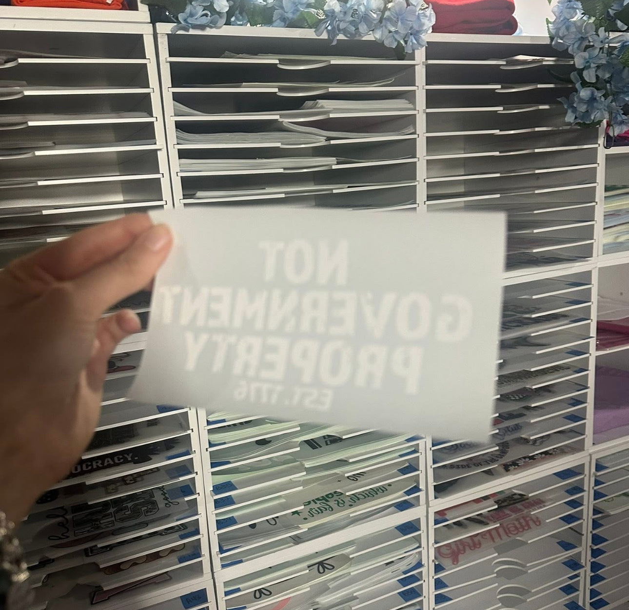 SINGLE COLOR SCREEN PRINT - NOT GOVERNMENT PROPERTY