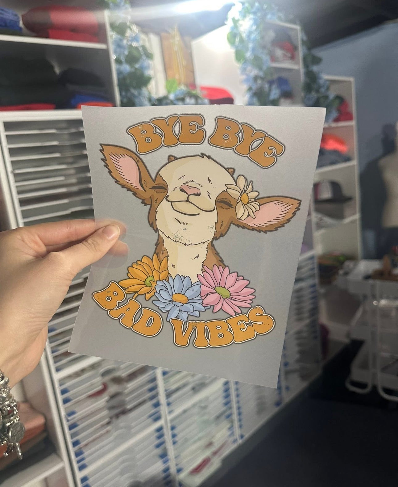 FULL COLOR SCREEN PRINT - BYE BYE BAD VIBES