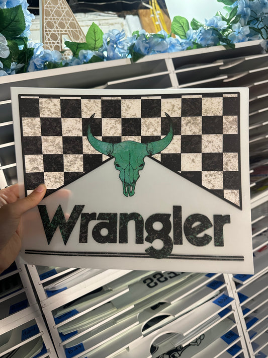 FULL COLOR SCREEN PRINT TRANSFER - W R A N G L E R - AA17