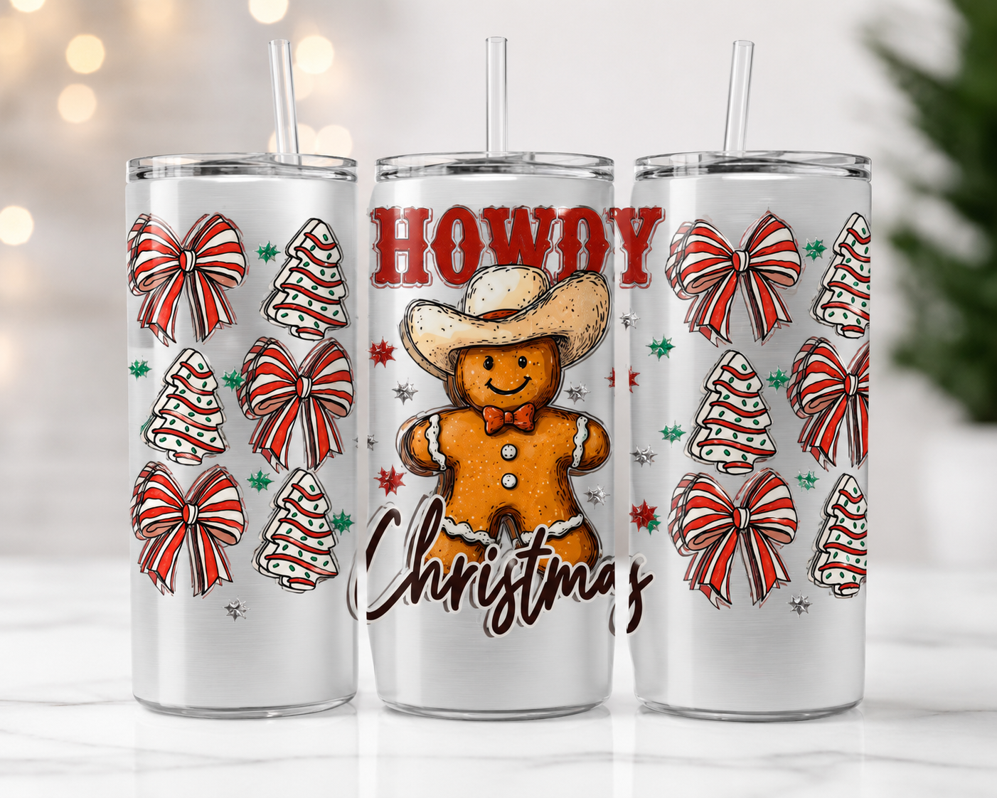 16oz- UV CUP WRAPPED - HOWDY CHRISTMAS