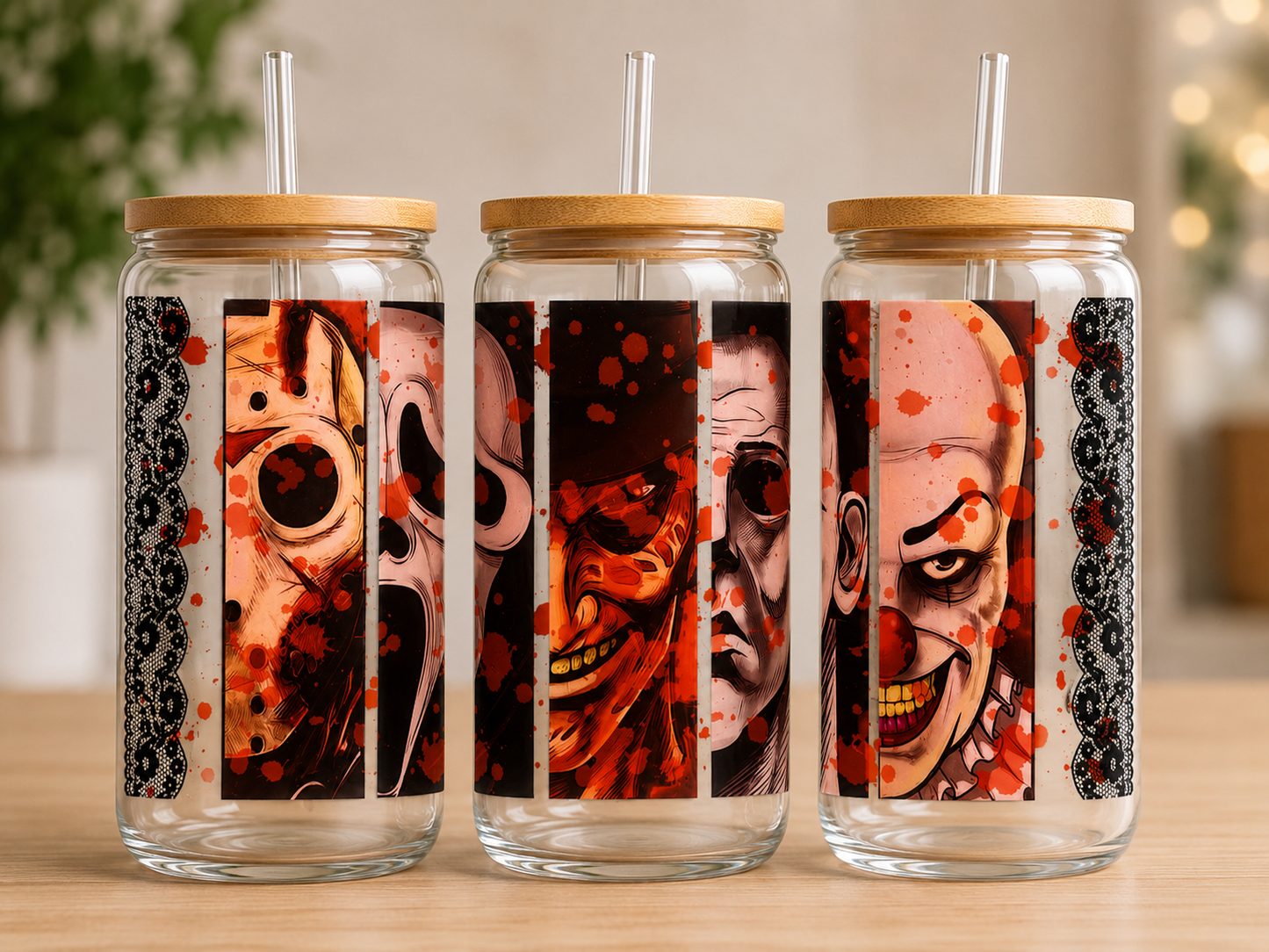16oz CUP WRAP - LACE HORROR