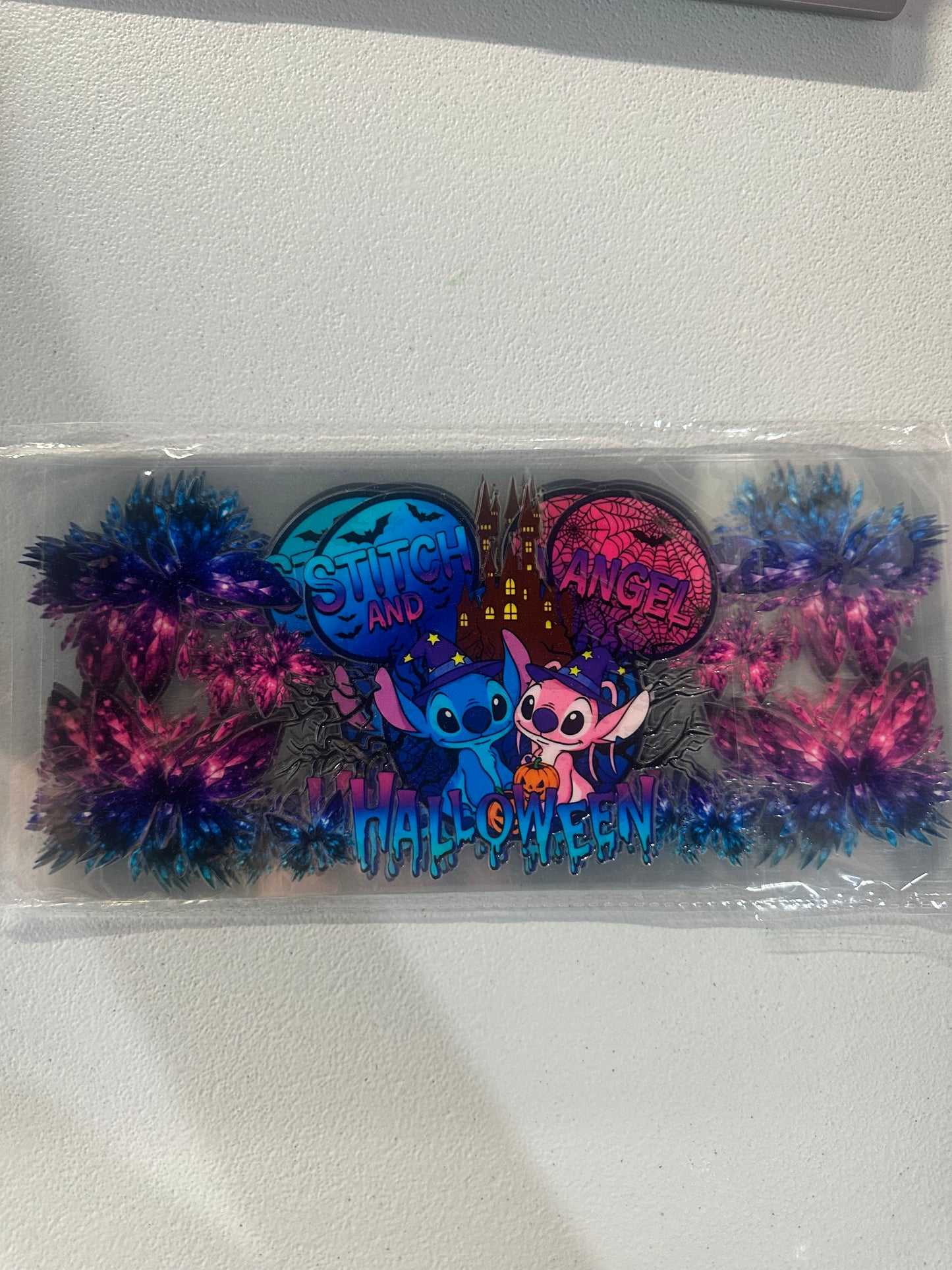 16oz CUP WRAP  - HALLOWEEN BLUE & PINK