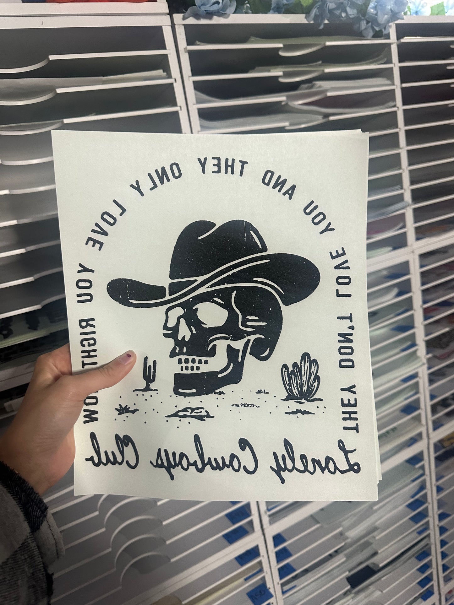 SINGLE COLOR SCREEN PRINTS- LONELY COWBOYS CLUB - M45