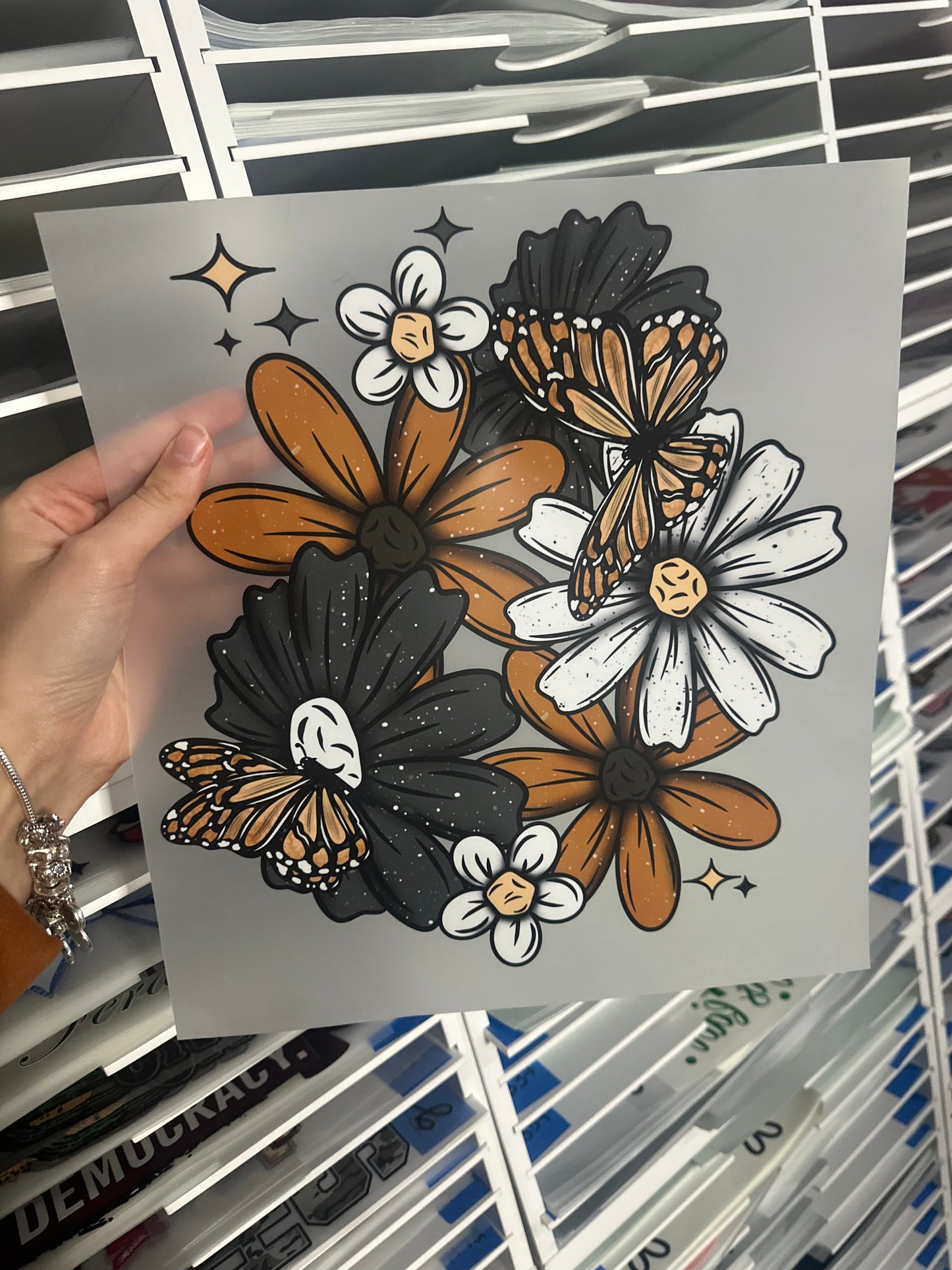 FULL COLOR DTF - FLOWER BUTTERFLY -A50