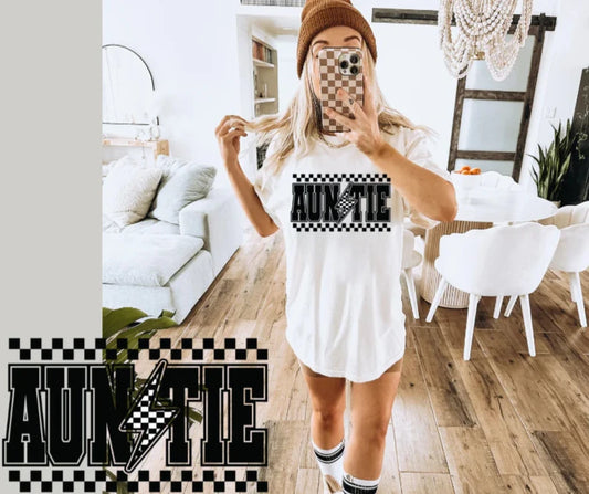 SINGLE COLOR SCREEN PRINT - AUNTIE CHECKERED M3