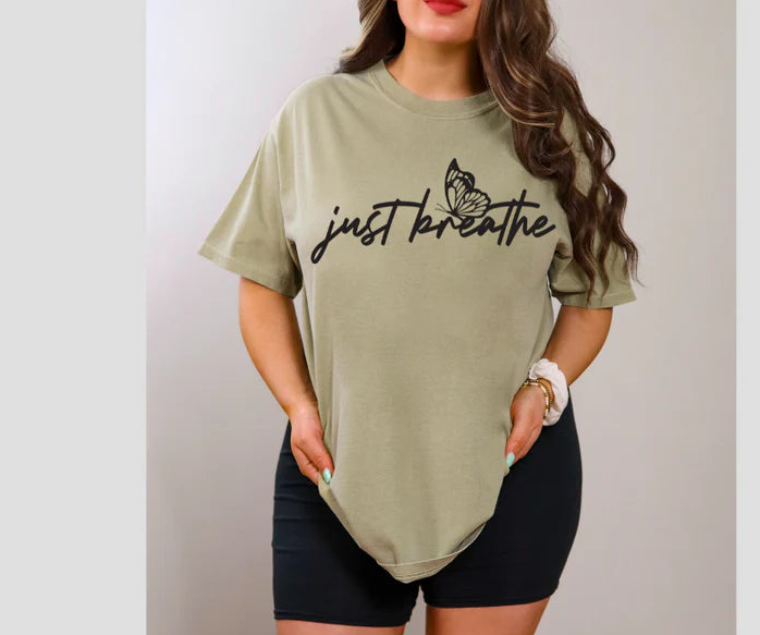 SINGLE COLOR SCREEN PRINT - JUST BREATHE M27