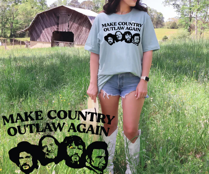 SINGLE COLOR SCREEN PRINT - MAKE COUNTRY OUTLAW AGAIN M65