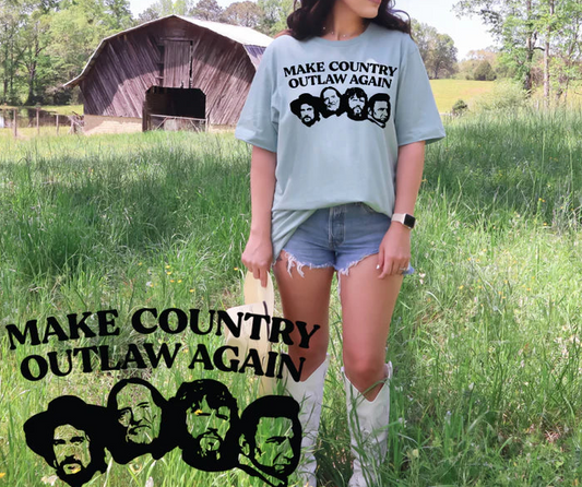 SINGLE COLOR SCREEN PRINT - MAKE COUNTRY OUTLAW AGAIN M65