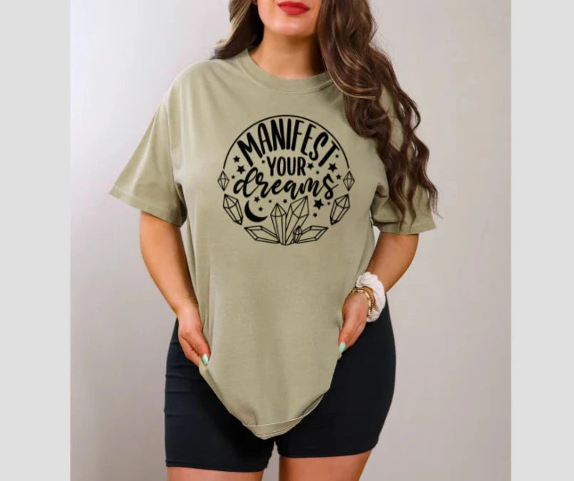 SINGLE COLOR SCREEN PRINT - MANIFEST YOUR DREAMS CRYSTALS