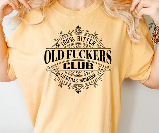 SINGLE COLOR SCREEN PRINT - OLD FUCKERS CLUB M62